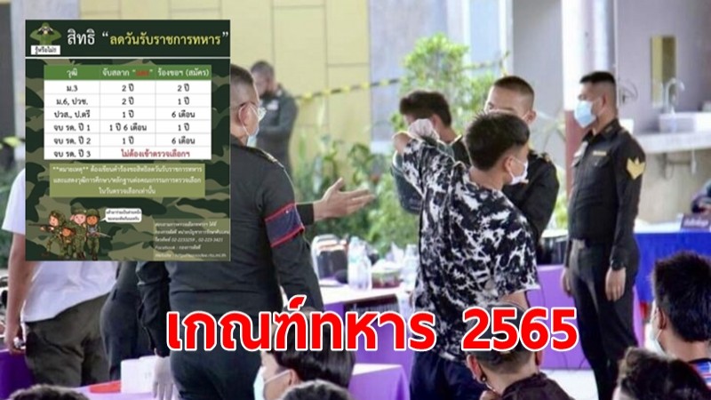 เปิดขั้นตอน เกณฑ์ทหาร 2565 จำนวนที่ต้องการ 1-20 เม.ย. 