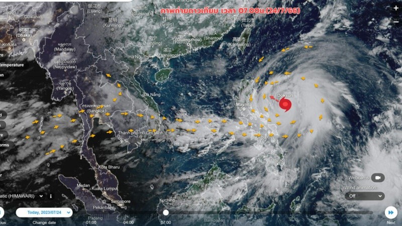 พายุ"ทกซูรี"ทวีกำลังแรงขึ้นเป็นพายุไต้ฝุ่นแล้ว ส่งผลกระทบประเทศไทย