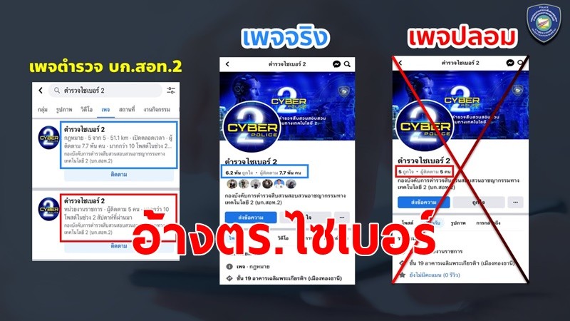 เตือนภัย อ้างตร.ไซเบอร์ ปลอมเพจ-หลอกดูดเงิน  