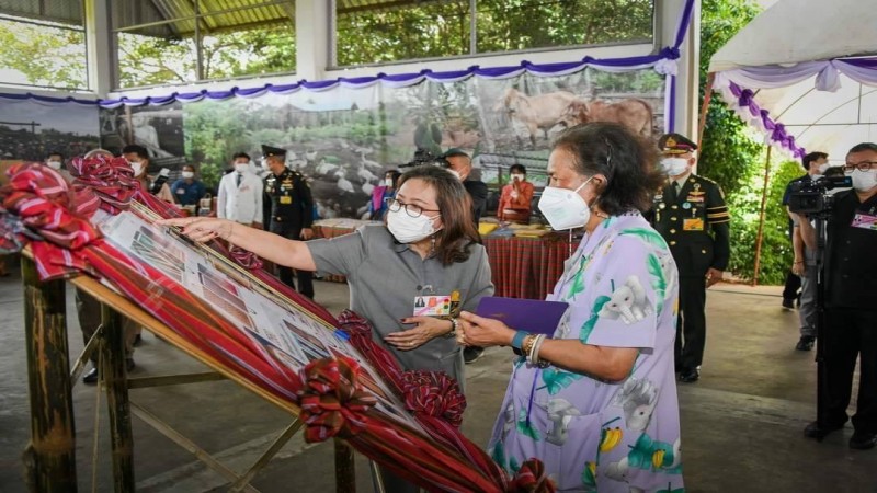 กรมสมเด็จพระเทพรัตนราชสุดาฯ ติดตามโครงการผลิตพันธ์ข้าวหอมมะลิ105พระราชทานเพื่อนช่วยเพื่อนและศูนย์พัฒนาพันธุ์พืชจักรพันธ์เพ็ญศิริที่ อ.สำโรง