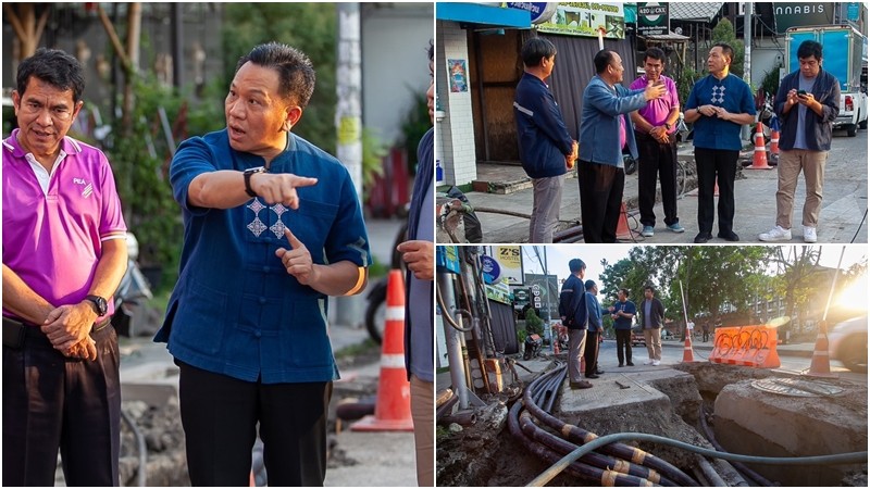 ผู้ว่าฯ เชียงใหม่ ตรวจเยี่ยมการนำสายไฟลงดิน เร่งดำเนินการปรับพื้นผิวให้เรียบภายในสิ้นปี