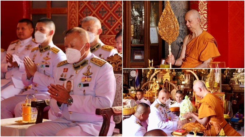 "รองเลขาธิการพระราชวัง" ผู้แทนพระองค์ มอบสิ่งของพระราชทาน พิธีทำบุญอายุวัฒนมงคล 75 ปี พระธรรมเสนาบดี 