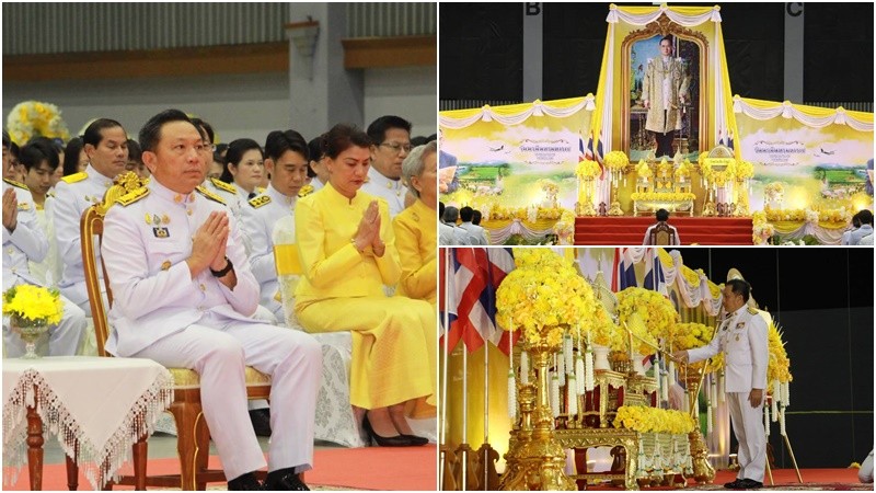 ผู้ว่าฯ เชียงใหม่ นำพสกนิกร ร่วมพิธีทำบุญตักบาตร และวางพวงมาลาถวายราชสักการะ เนื่องในวันนวมินทรมหาราช ปี 67 