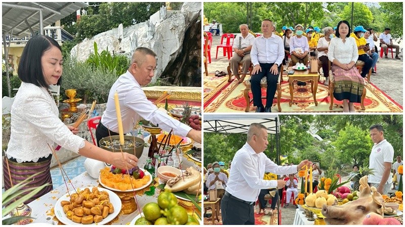 วัดเขาสมอคอนจัดพิธีบวงสรวงสร้างฐานพ่อขุนรามฯ–พญางำเมือง สืบสานประวัติศาสตร์โยนกและสำนักสุกทันตฤษี